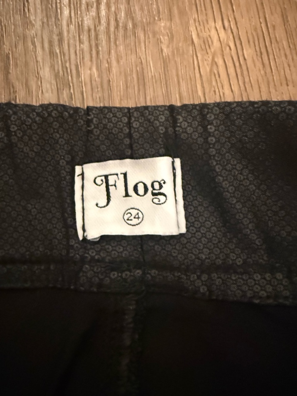 Flog Black Textured Pants with Subtle Patterned Waistband Size 24 - Picture 3 of 5